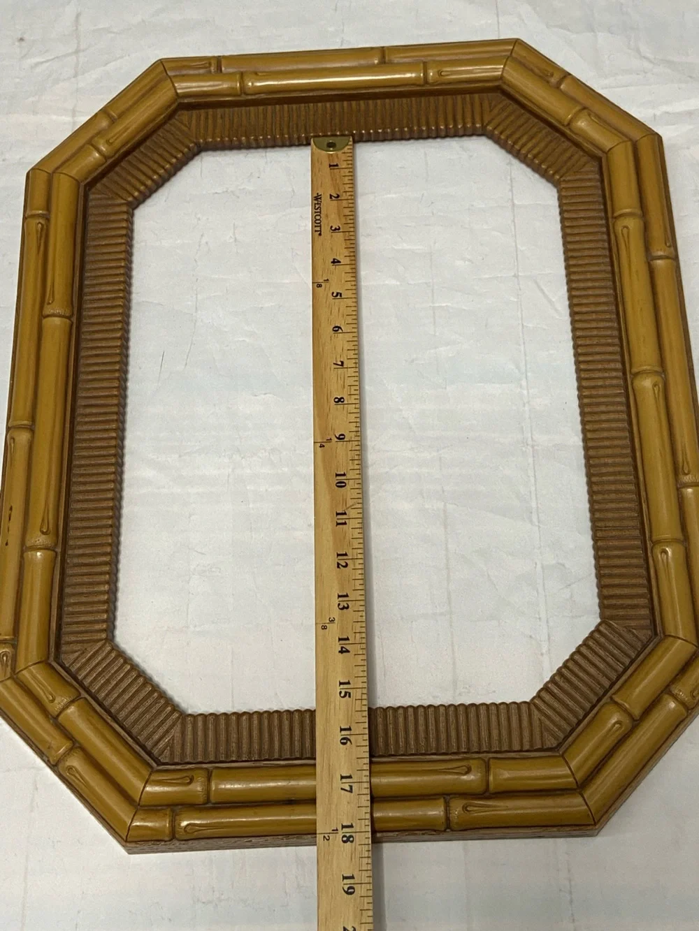 1981 Faux Bamboo 20x16x1.25  Syroco Large Wall Picture Frame Vtg VINTAGE USA